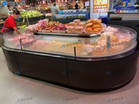 Réfrigérateur commercial ouvert rond YINZHENG, vitrine d'îlot, refroidissement par air, pour fruits et boissons