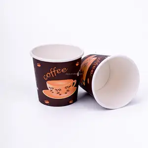 Custom Gold Foil Paper Cups With Matching Lids Single Wall Biodegradable Disposable Coffee And Tea Cups For Christmas Party