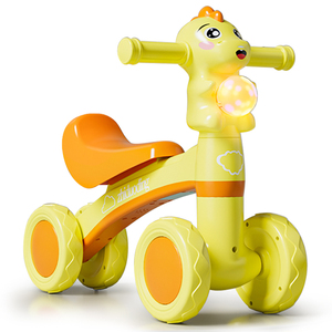 Bicicleta de equilibrio Sin <span class=keywords><strong>pedal</strong></span> para niños, coche eléctrico de juguete de plástico de 4 ruedas para niños y niñas de 2 a 4 años, triciclo de ejercicio - Product Image 1