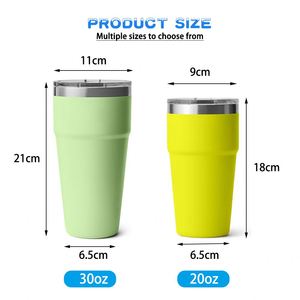 Vaso Térmico Apilable de Acero Inoxidable con Recubrimiento en Polvo de 20oz/30oz, Taza de Café de Doble Pared Aislada, Botella de Agua Deportiva - Product Image 2