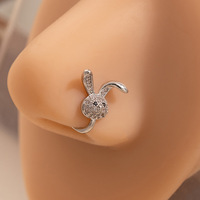 Faux piercing de nez, clips d'oreille, clous d'oreille non-percés, boucles d'oreilles incrustées de CZ, faux anneau de nez en forme de U, clip à ressort, bijoux de corps en forme de cercle