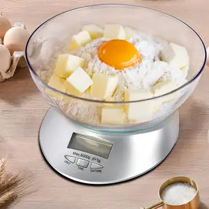 Ölçüm gram paslanmaz çelik mutfak tartıları elektronik dijital mutfak kase ile gıda ölçeği ağırlığında