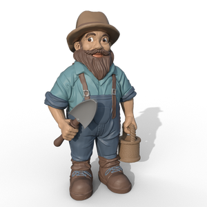 Statues de gnome de travailleur en résine personnalisables pour décorations de jardin figurines de gnome en résine avec pelle - Product Image 2