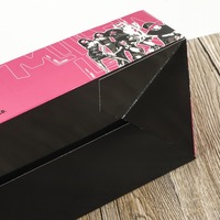Boîte à emporter en carton noir et rose bicolore personnalisée pour restaurant, bar, lounge, livraison à emporter, fête