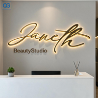 Letrero de Metal con Retroiluminación LED 3D, Letrero con Logotipo Personalizado con Retroiluminación, Letrero de Pared para Negocios, Salón de Belleza, Recepción Interior