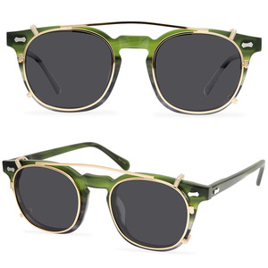Gafas de sol con <span class=keywords><strong>clip</strong></span> metálico de acetato de alta calidad, gafas de sol polarizadas de diseño con protección UV, gafas de sol para hombre - Product Image 1