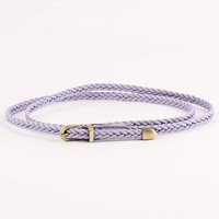 Ceinture fine tressée en PU avec boucle en résine, style vintage et coloré, pour femme, accessoire de robe, vente en gros