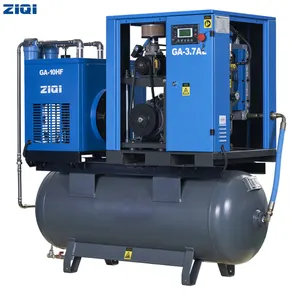 Compressore a vite industriale integrato con serbatoio ed essiccatore, 3 kW, 5HP