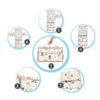 Sac à couches et organiseur de poussette Golden Supplier, Caddie à couches à motif dessin animé, prix de gros personnalisé, matelas à langer portable pour bébé