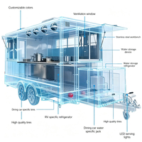 Remorque alimentaire mobile économique de luxe avec fenêtres et cuisine complète, conforme aux normes locales pour les entreprises de restauration rapide