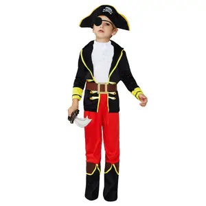 Fantasia infantil do caribe, traje de cosplay para crianças, menino, roupas com desempenho do carnaval, halloween, fantasia de samurai
