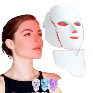 Masque facial portable LED 7 couleurs étanche pour photothérapie, écran tactile, raffermissement de la peau, soin anti-acné, appareil de beauté - Product Image 1