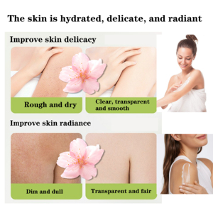 Crème éclaircissante pour le corps Kojic, formule hydratante végane 500 ml, correcteur de taches brunes, lotion égalisatrice du teint, parfumée Sakure - Product Image 3
