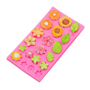 Molde de Silicona para Pastel con Forma de Rectángulo 3D, 20 Diseños Diferentes, Tamaños de Girasol, Margarita, Ciruela, Cereza, Orquídea, Rosa, Berenjena y Hojas, para Manualidades - Product Image 4