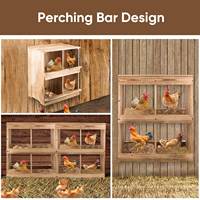 Nichoir à poules en bois à 4 compartiments, boîte à œufs pour poules, accessoire pour poulailler de jardin