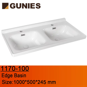 Meuble de salle de bain moderne à <span class=keywords><strong>double</strong></span> <span class=keywords><strong>vasque</strong></span>, blanc pur, avec <span class=keywords><strong>robinet</strong></span> monotrou et lavabo en céramique poli pour lavage des mains - Product Image 3