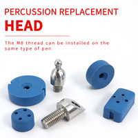 Kit de têtes de remplacement à percussion filetées M8 pour réparation de bosses sans peinture, pour tête de marteau avec pointe en acier inoxydable et tampons de caoutchouc