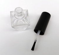 Vente en gros de flacons de vernis à ongles vides en verre de 11 ml avec bouchon à vis et pinceau, emballage OEM personnalisable