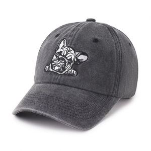 Gorra Retro Lavada Estilo Papá - Gorra de Béisbol Vintage con Bordado de Cachorro, Color Sólido, Visera Curva Ajustable para Hombres y Mujeres, Venta al por Mayor - Product Image 3