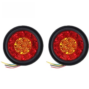 Luces LED Redondas de 4 Pulgadas para Camiones y Remolques, con Anillo de Goma, 12V, Rojas, 16 LED, Impermeables, de Freno, Direccional y Traseras, 15W, Precio de Fábrica - Product Image 1