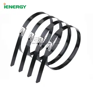 光伏太阳能电缆用高品质4.6 * 300毫米SUS304金属拉链自锁不锈钢电缆扎带