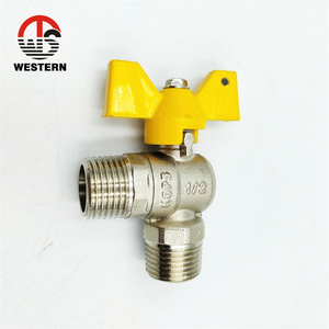 1/2 Npt Nam X Nữ Chủ Đề Tiêu Chuẩn Bore Brass Cơ Thể Góc Nhiệt Độ Cao Brass Gas Van Với Bướm Xử Lý - Product Image 3