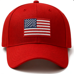 Gorra de Béisbol Deportiva de 6 Paneles, Color Rojo Sólido, con Cierre de Velcro y Logotipo Personalizado Bordado en Lona de Algodón, Vietnam, 100 Unidades - Product Image 3