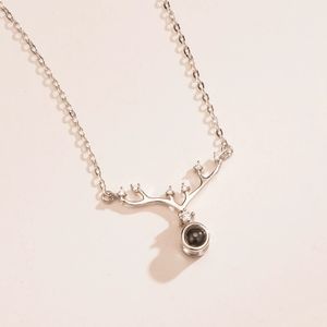 LT-680 Qixi Festival Douyin's Same Style 'I'm You All Way' Collier en argent pur pour femmes 100 langues Fine Pendentif Colliers - Product Image 1