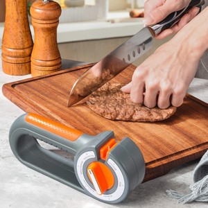 Aiguiseur de couteaux tout-en-un 6-en-1, réglable sur 6 niveaux, pour couteaux de chef, outil de cuisine essentiel pour la maison, en acier - Product Image 2