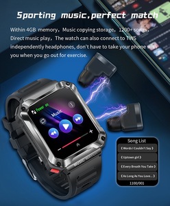 Reloj inteligente deportivo de seguimiento GPS con batería de espera ultralarga con TWS <span class=keywords><strong>3</strong></span> en <span class=keywords><strong>1</strong></span> música local 4GB almacenamiento de memoria Smartwatch con auriculares - Product Image 3