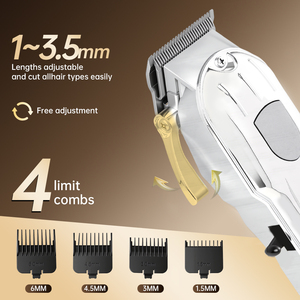 <span class=keywords><strong>Regolabarba</strong></span> Elettrico da <span class=keywords><strong>Uomo</strong></span> Senza Fili con Pettine Limitatore Regolabile Kit per Taglio Capelli Domestico - Product Image 3