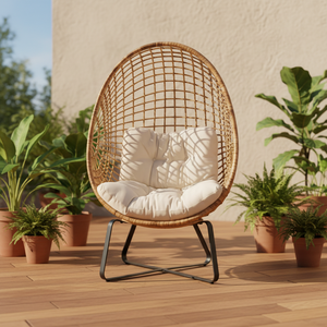 Leisure Rattan Chair Aluminum Frame Waterproof Cushion for Outdoor/Indoor Use Balcony Patio <b>Garden</b> <b>Set</b> - Product Image 3