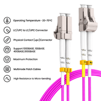 Cordon de brassage optique multimode OM4, câble de brassage à 2 fibres LC UPC vers LC UPC Duplex LSZH, câble de brassage 2,0 mm