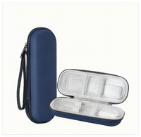 Sac isotherme personnalisé antichoc bleu foncé en EVA pour insuline avec fermeture éclair, boîte de rangement portable pour ampoules et peptides avec pack de glace