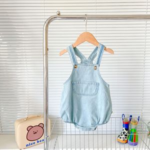 Hongbo Vêtements Bébé Jeans Été Nouveau-né Tout-petit Garçons Filles Grenouillère Salopette <span class=keywords><strong>Combinaison</strong></span> Shorts Denim Doux Coton Bébé - Product Image 4
