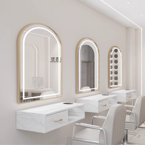 Led for Vanity Oval <b>Light</b> <b>Mirror</b> Beauty Salon Smart <b>Makeup</b> Anti Fog Music <b>with</b> Black Gold Frame Full Size <b>Mirrors</b> - Product Image 4