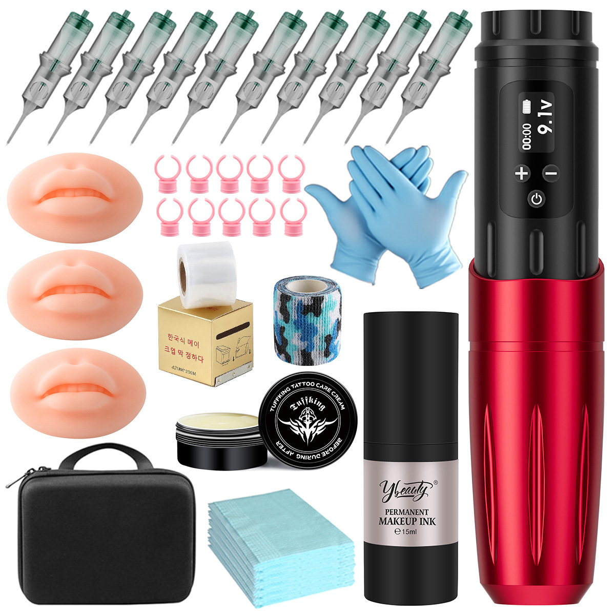 Ensemble pour tatouage des lèvres [rouge]