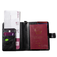 Porte-passeport intelligent en cuir certifié MFI Lork PN-11 avec batterie externe 4000 mAh, compatible avec Apple Find My Airtags, RFID, pour les voyages d'affaires