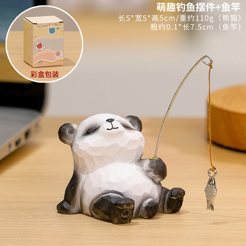 Ornement de pêche mignon : canne à pêche Panda