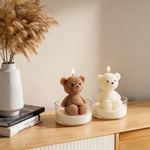 Bear Scented Handmade <b>Candle</b> Aromatherapy Eco-Friendly Holiday Birthdays Baby Shower <b>Aesthetic</b> Tabletop Art Decorative Sculpture - Product Image 4