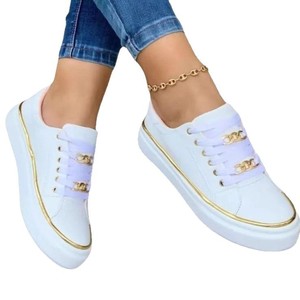 Chaussures de marche décontractées à tige basse, baskets plateforme imprimées fleurs pour femmes - Product Image 5