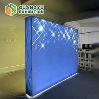 Bannière publicitaire en tissu tendu pour salon professionnel, en aluminium, 10x30, stand d'exposition, boîte à lumière, toile de fond pliable