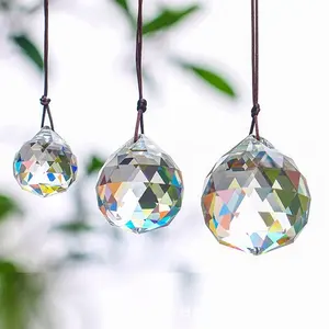 High Quality Pendant Accessories Transparent 40mm Faceted K9 Chandelier Ball Glass Crystal Faceted Ball