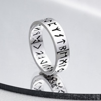 Bague creuse nordique viking de 8 mm, bijoux rétro en acier inoxydable avec runes pour hommes et femmes