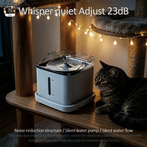 Fontaine à eau pour animaux de compagnie Tuya WiFi App 2,2 L avec surveillance de la santé à distance, capteur radar, pompe silencieuse sans fil, filtre et alertes pour chats et chiens - Product Image 6