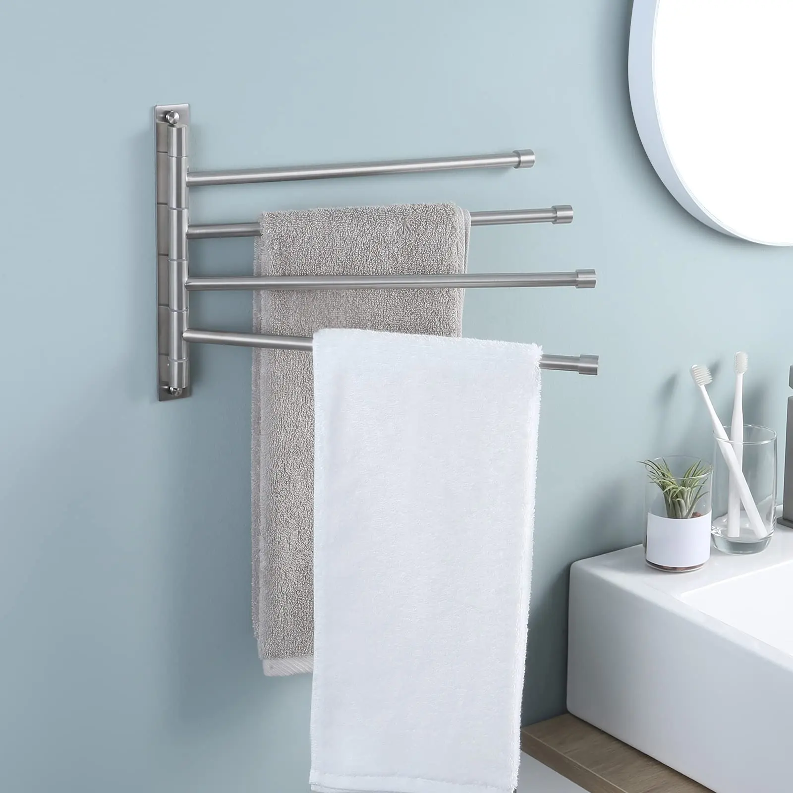 Barra porta asciugamani da parete moderna accessori per il bagno binario doppio ease Home in alluminio 