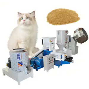 Extruder maker for making pets dog food full automatic dry pet cat feed production line has a twin screw processing machine
