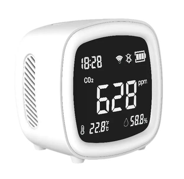 Eenvoudig Te Gebruiken Huishoudelijke Gezonde Monitor Binnenluchtkwaliteit Monitor Geluid Licht Alarm Iaq Voor Co2 Temp. Rh % Co2 Gasdetector
