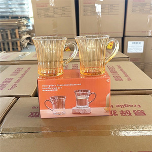 Nuovo vetro diamante manico tazza acqua tazza latte tazza due set <span class=keywords><strong>di</strong></span> sei set - Product Image 4