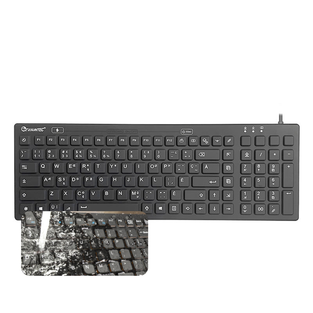 New USB Wired Optical 108 Keys Desktop Keyboard with Waterproof Medical Silicone Portable for Hospital Industrial Use IKM106